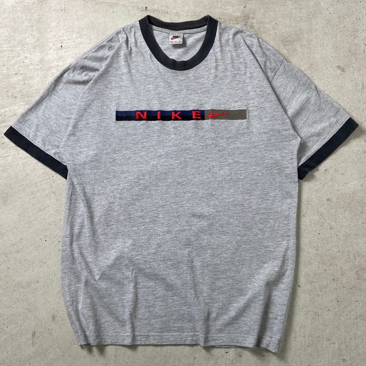 90年代 ポルトガル製 NIKE ナイキ リンガーT 刺繍ロゴ メンズXL 古着 