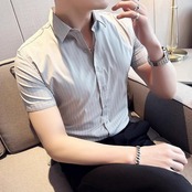 striped slim casual shirt 00110
