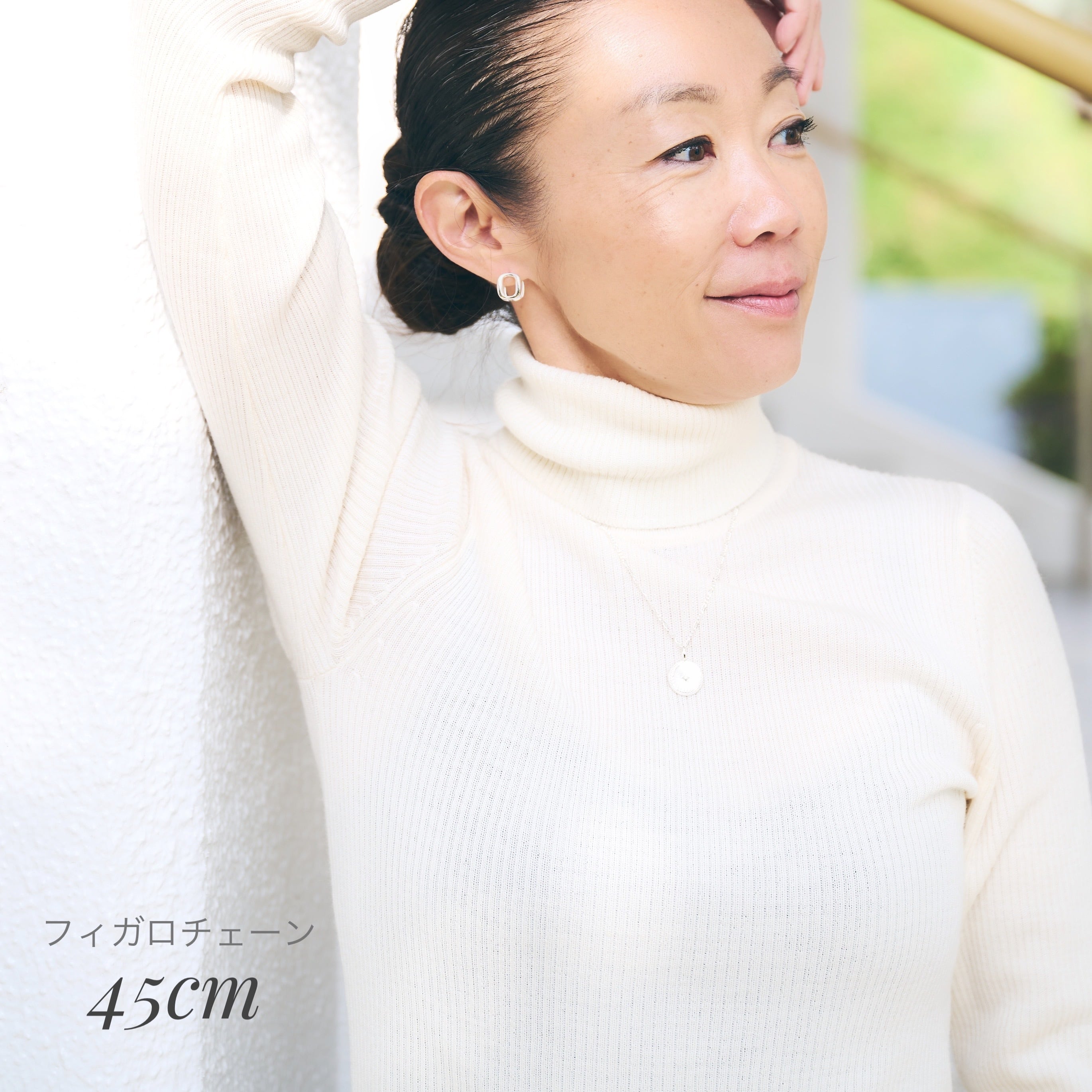 三日月 と 星 の コイン ネックレス 月星 with フィガロチェーン