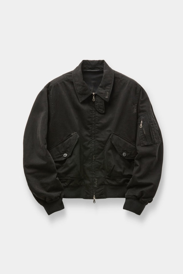 [COOR] Dyed Cotton Flight Jumper (Washed Black) 正規品 韓国ブランド 韓国通販 韓国代行 韓国ファッション クール クーア クアー 日本 店舗