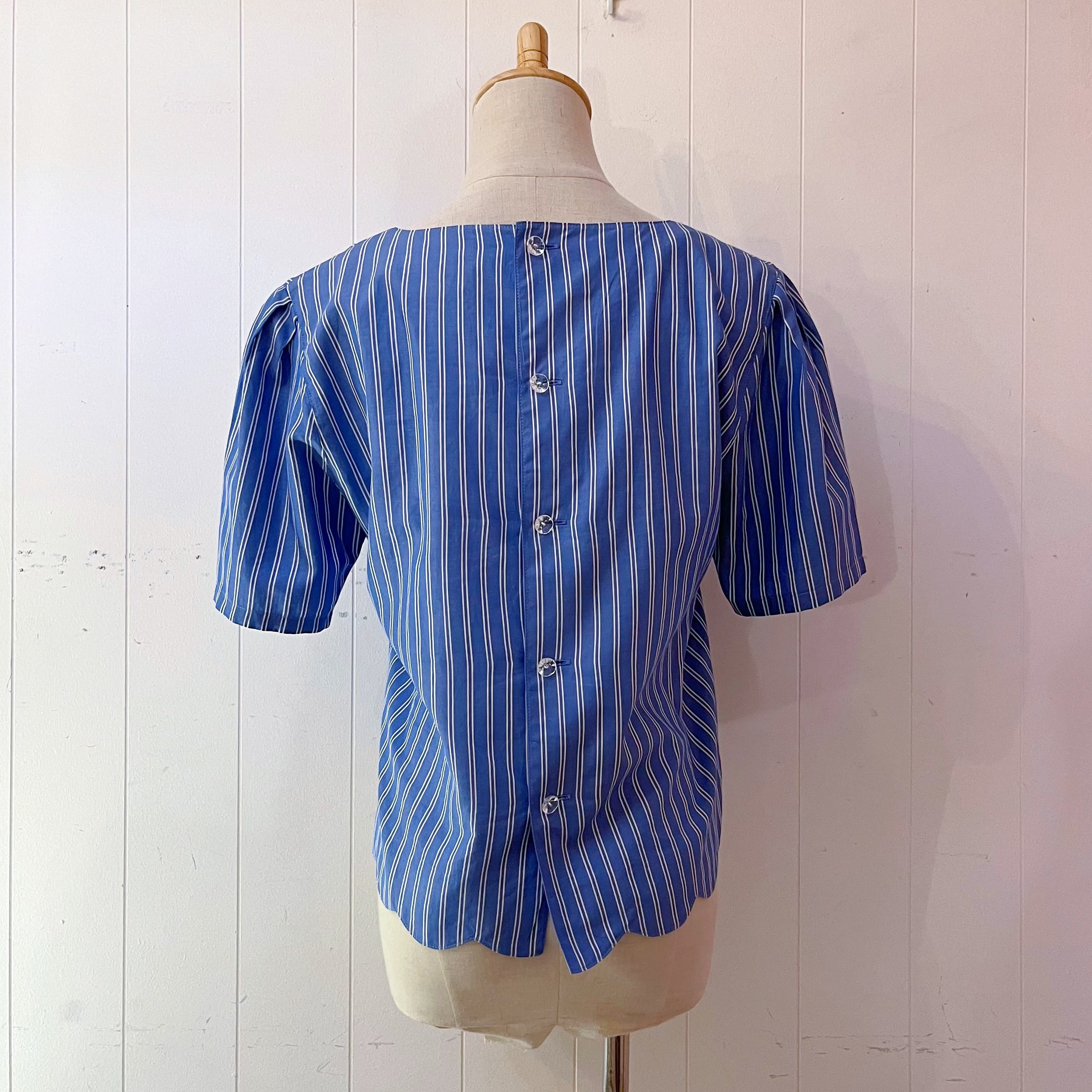 dolphin blue stripe blouse