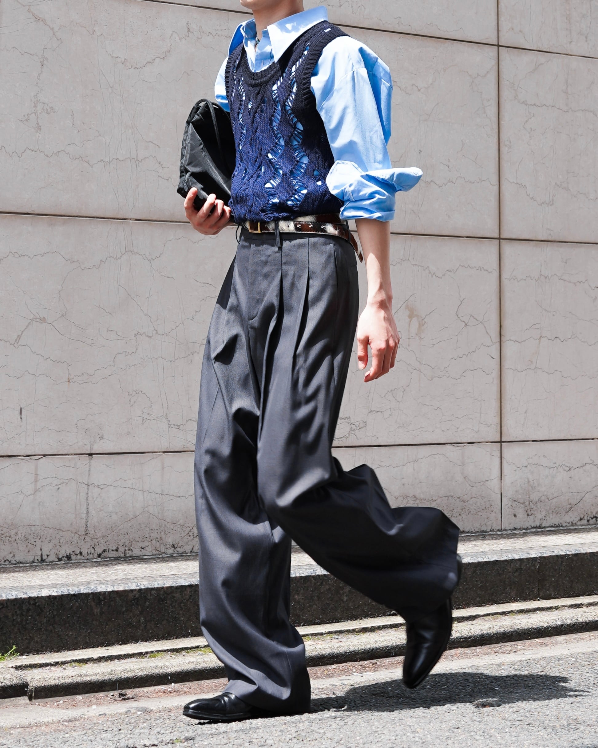 Hype】two tuck wide trousers | hypeofficial