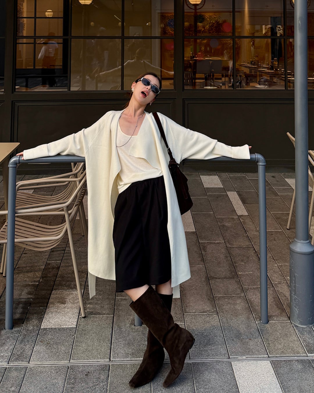 ウールロングカーディガン A25020