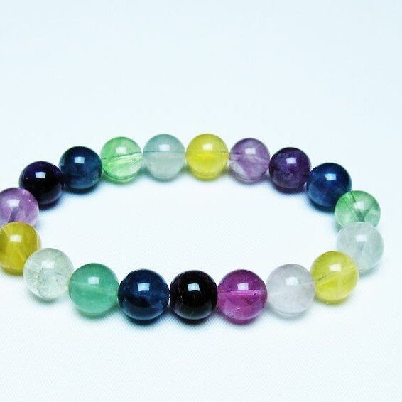 フローライト ブレスレット 10mm 蛍石 螢石 ブレス 一点物 メール便可 [M便 1/10] 111-45685