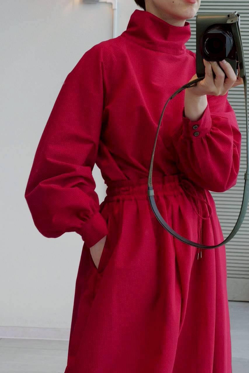 seersucker turtle blouse red