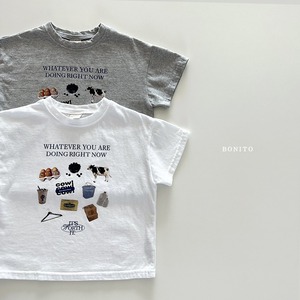 【BONITO】COW Tシャツ 80~130cm ホワイト 240514