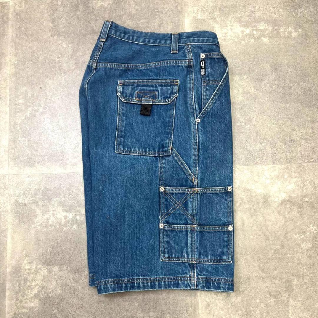 90s USA製 ゲス ペインターショーツ 33 GUESS デニムショーツ バギー