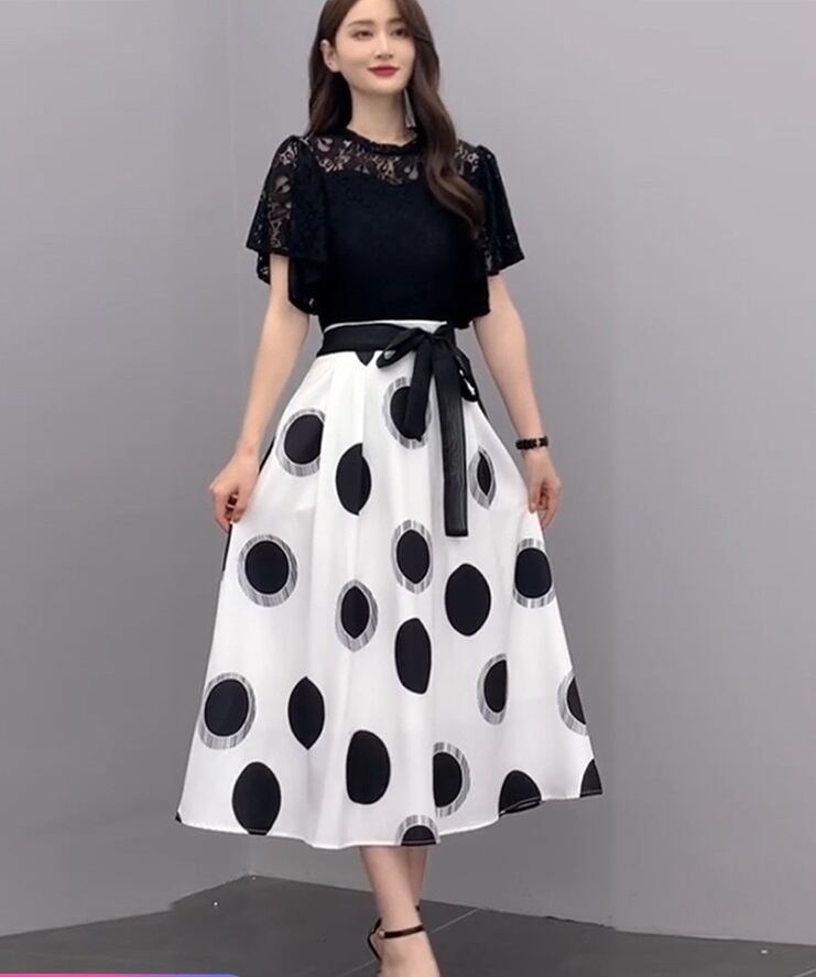 スカート ロングスカート フレアスカート 膝下 ミモレ ミモレ丈 ロング ロング丈 アンクル丈 フレア Aライン 裾ワイド シフォン リボン ベルト ウエストリボン ハイウエスト 薄手 かわいい 大人可愛い きれいめ カジュアル 大人 おしゃれ お洒落 エレガント ドット柄 春 夏 秋 冬 オールシーズン シーズンレス 10代 20代 30代 40代 レディース 学生 通学 デート お出かけ 女子会 休日 パーティー イベント 旅行 ショッピング 着回し 普段使い 楽ちん 脚長 S M ゆる ホワイト