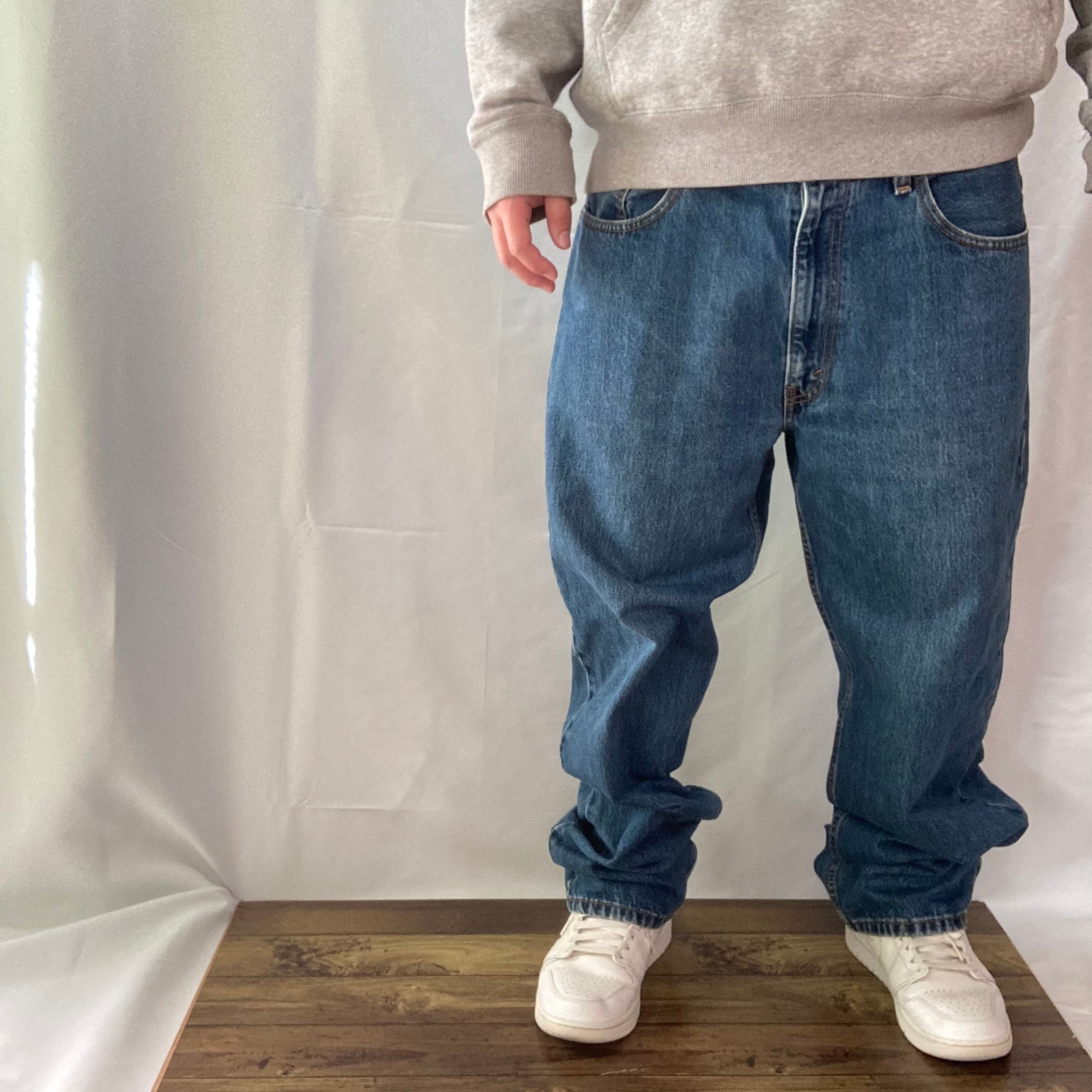 【Levi’s 550】W38×L32 Denim Jeans リーバイス 550 ブルーデニム ウォッシュデニム ジーンズ ジーパン  リラックスフィット テーパード アメリカ USA 古着