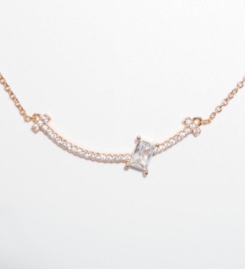 T zirconia necklace [027] | SASSY ANGEL
