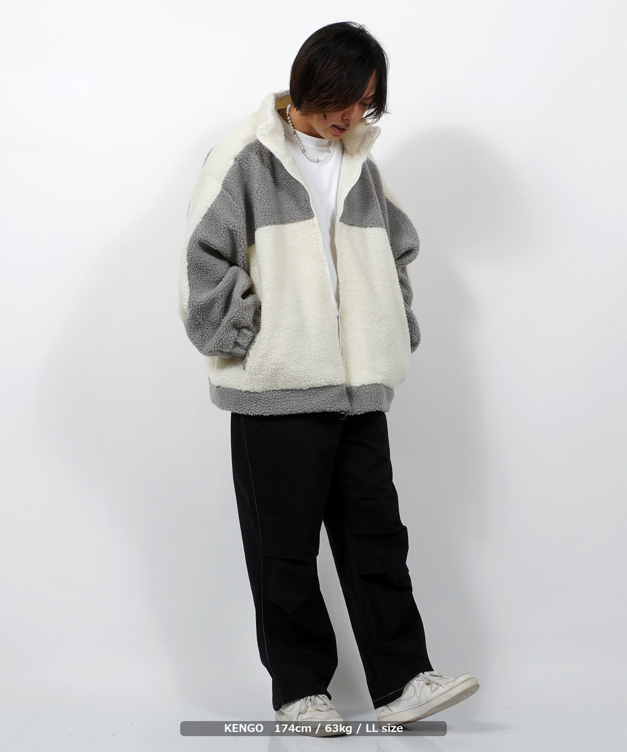 ＼SALE／◆切り替え ビッグシルエット ボアジャケット◆sa-73432
