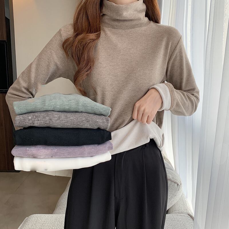 ベルベットシャツ スプリングトップス ウィンタースタイルスリムフィットTシャツ ロング 春物 冬物 スーパーモール52754286106