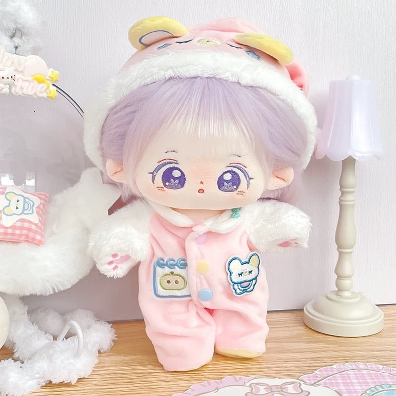 20cmぬい服】ピンク ブルー ゆめかわ ひつじ パジャマ 着ぐるみ 全身