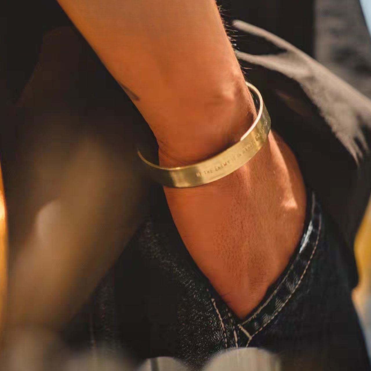 刻印入りオープンカフブレスレット G166