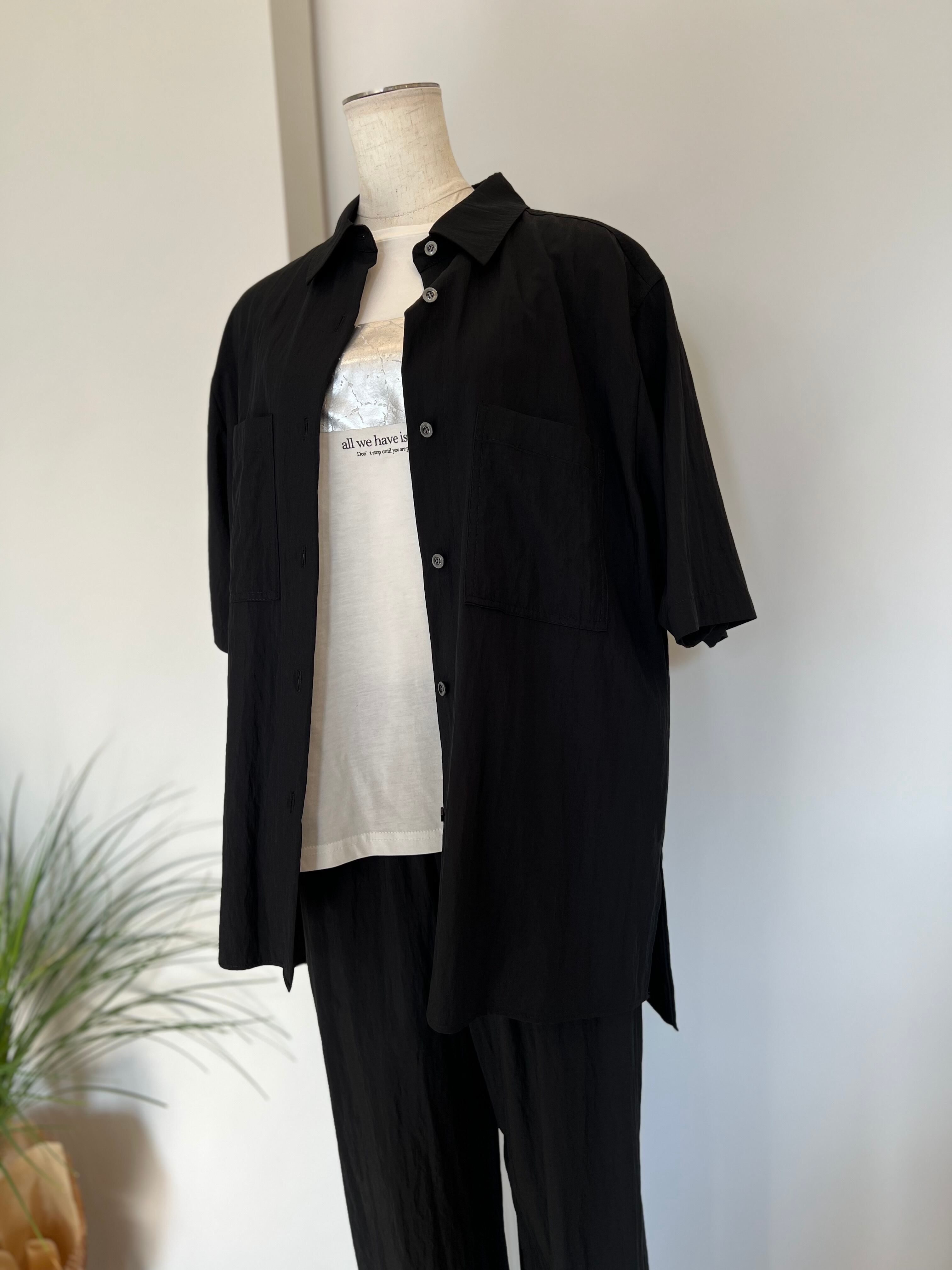 【cafune】セットアップ可 ハーフスリーブシャツ 535923