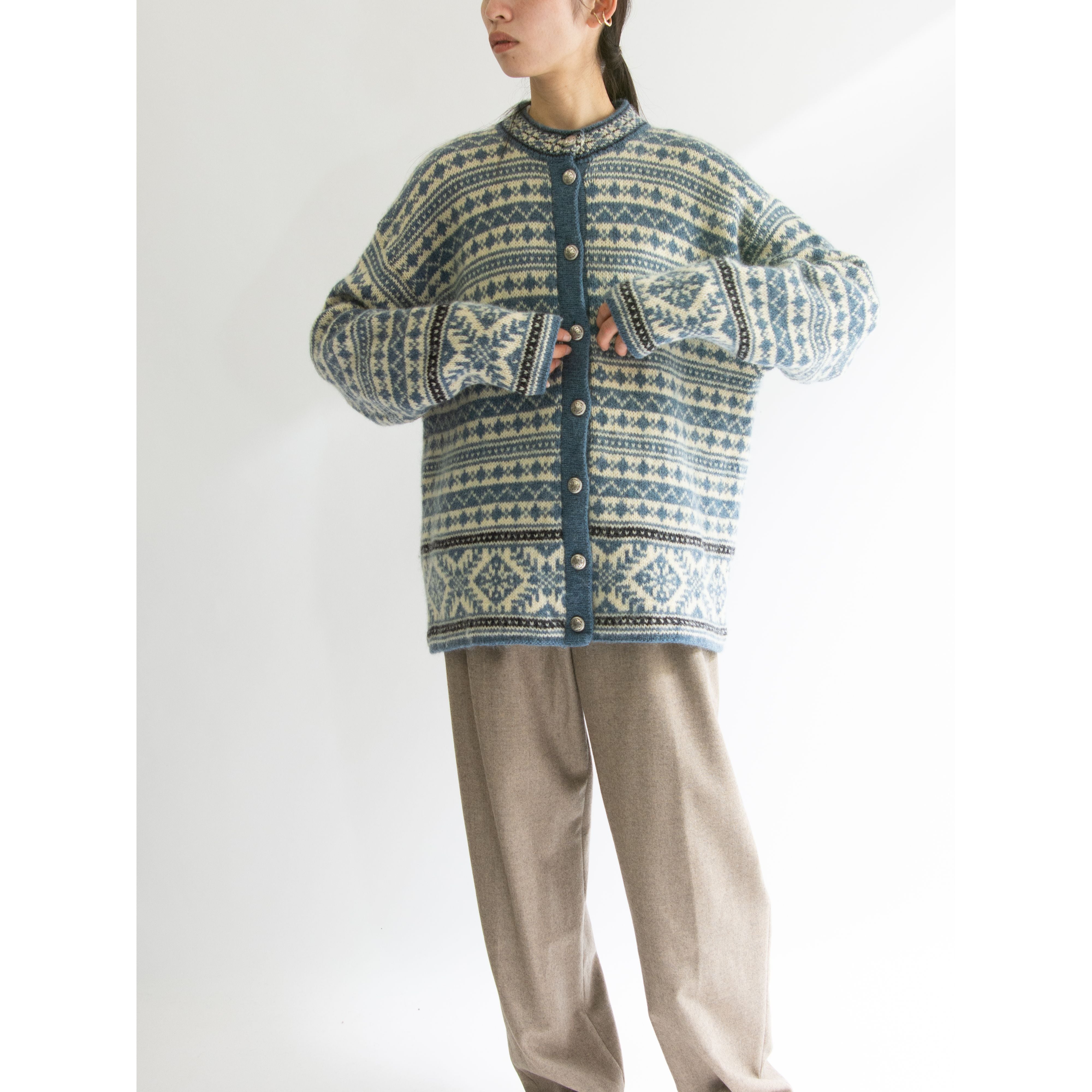 【L.L.Bean】Made in U.S.A. Wool-Nylon Fair Isle Cardigan（エルエルビーン アメリカ製ウールナイロンフェアアイルカーディガン セーター）
