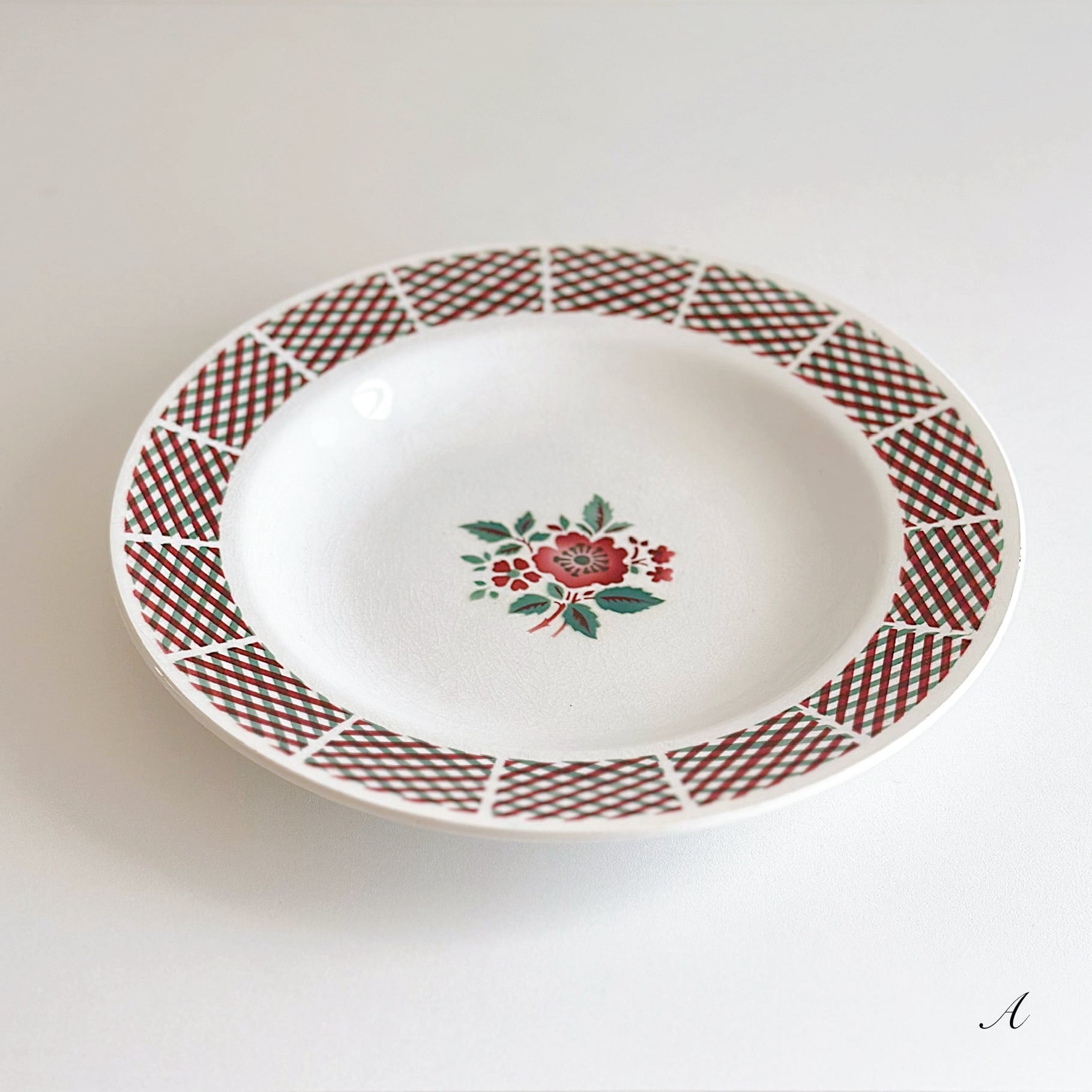 美品　フランスアンティーク　サンタマン　スーププレート　f St-Amand サンタマン スーププレート クリスマスローズ A（フランス