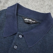 Eddie Bauer houndstooth pattern polo shirt