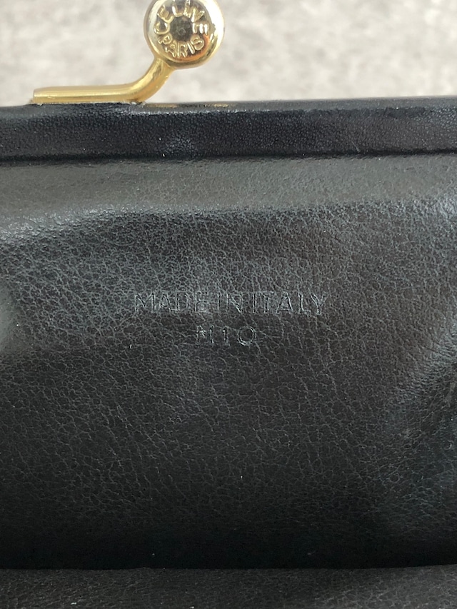 CELINE セリーヌ 財布 ブラック ロゴプレート レザー がま口 コインケース vintage ヴィンテージ オールド z4abfu