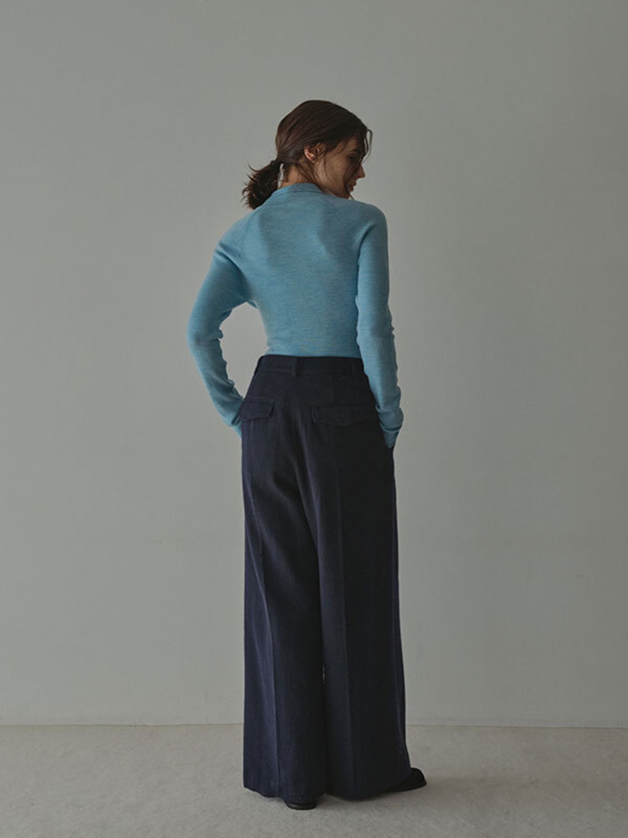 ETRE TOKYO ウールツイルセミワイドパンツ