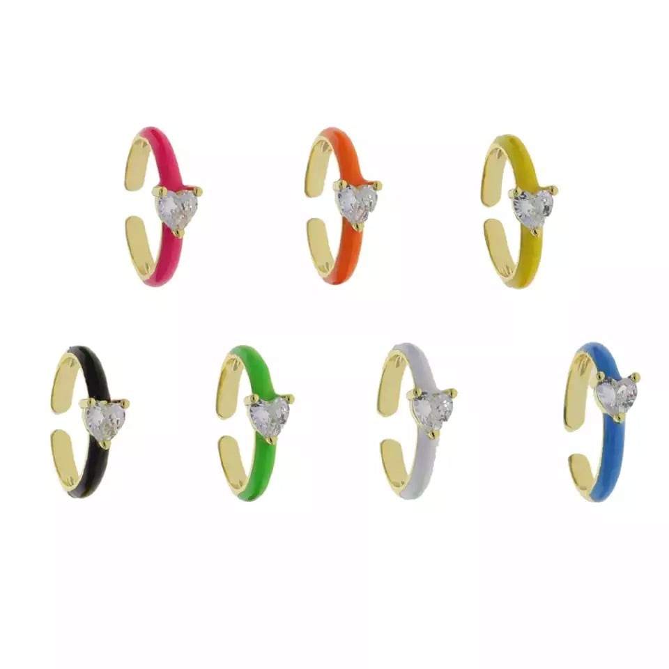複数カラー】指輪 リング ハート カラフル アクセサリー ジュエリー