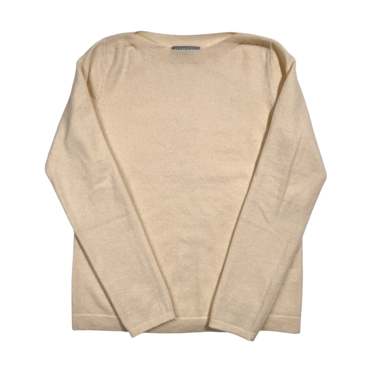 カシミヤ100% DAMA collection ダーマコレクション ボートネック ニット セーター M /アイボリー系 レディース