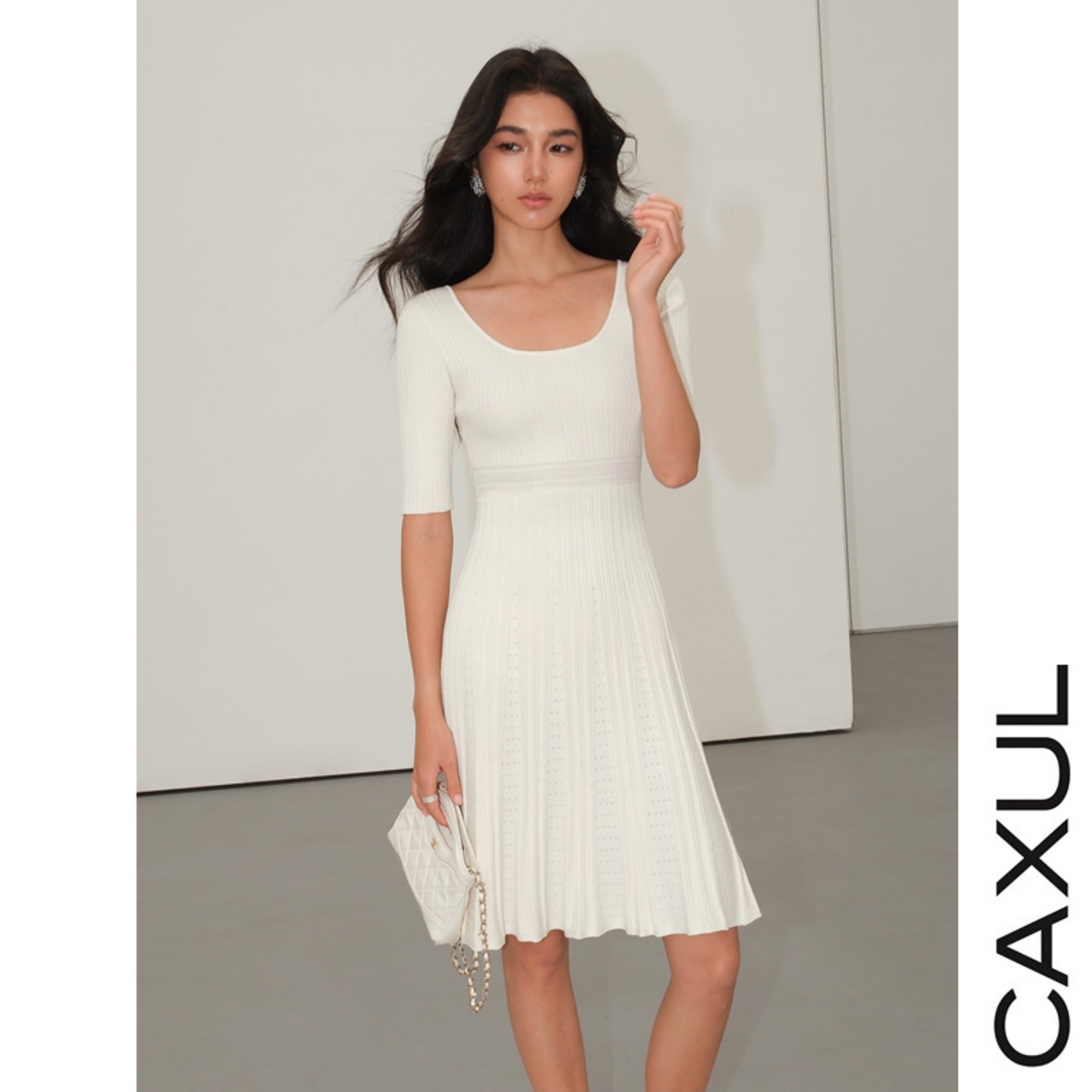 Random Rib Flare Knit Dress/2color