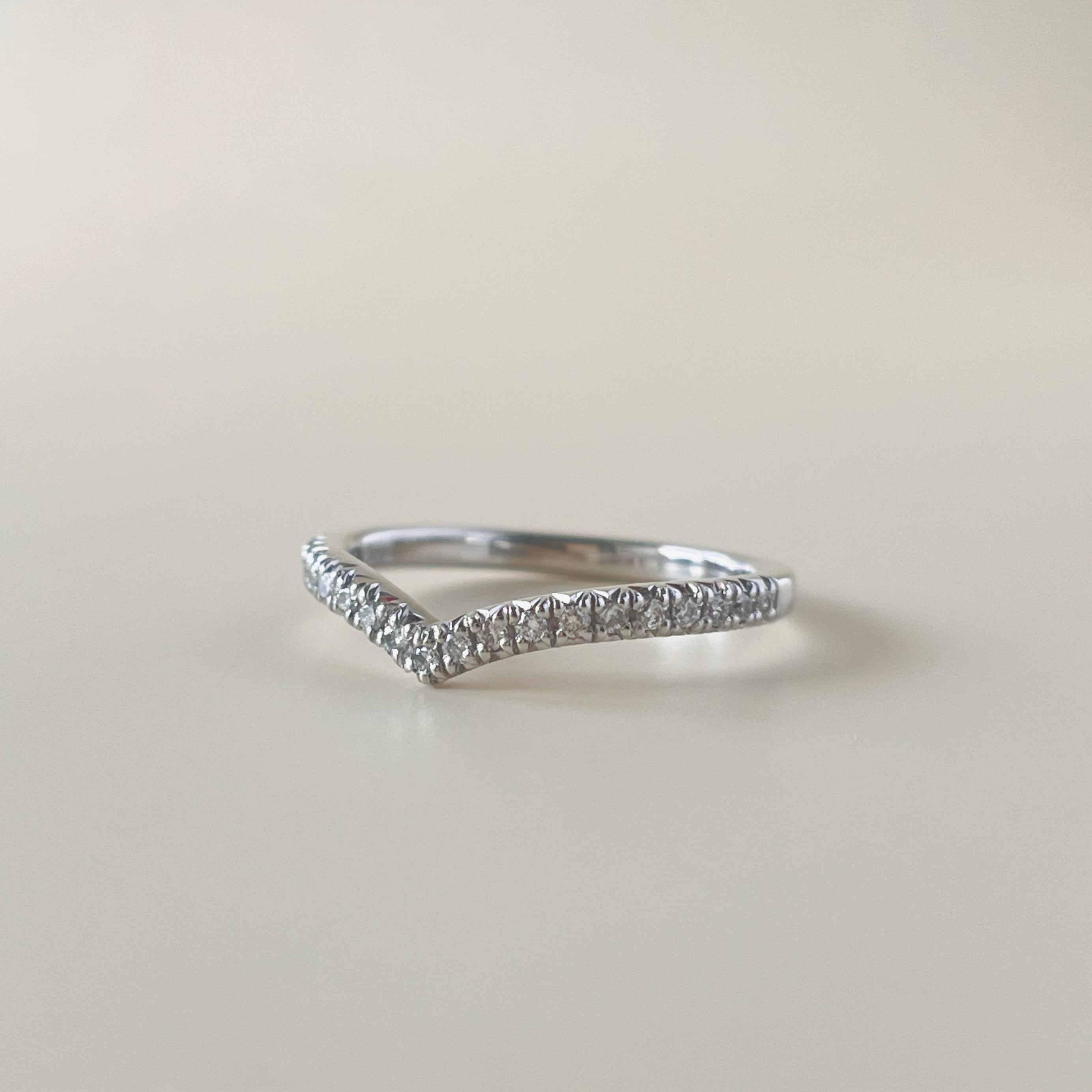 ダイヤモンド V リング 0.15ct K18イエローゴールド / K18ピンク