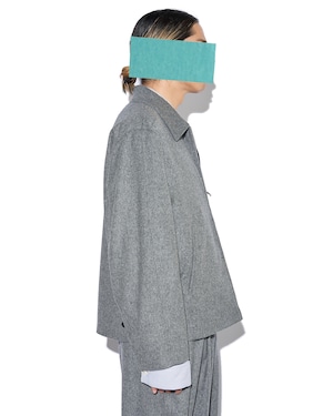 ssstein "W/CA BEAVER ZIP SHORT JACKET〔GREY〕"