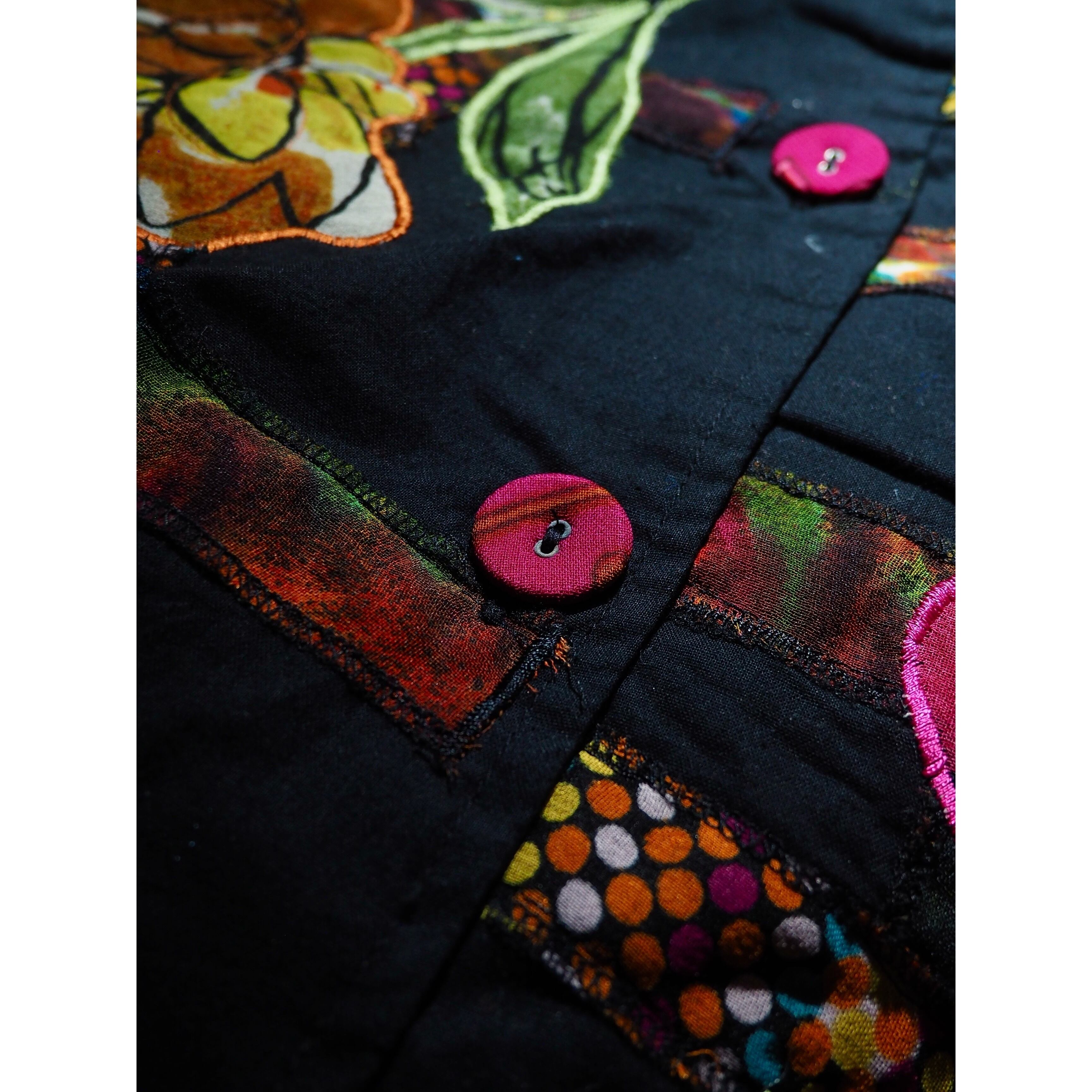 Beautiful Botanical flower embroidery vintage loose jacket