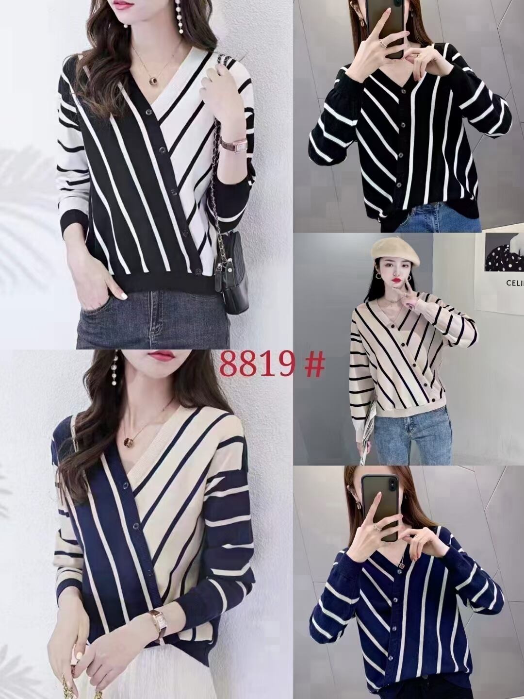 斜めラインニット AJ12541-8819