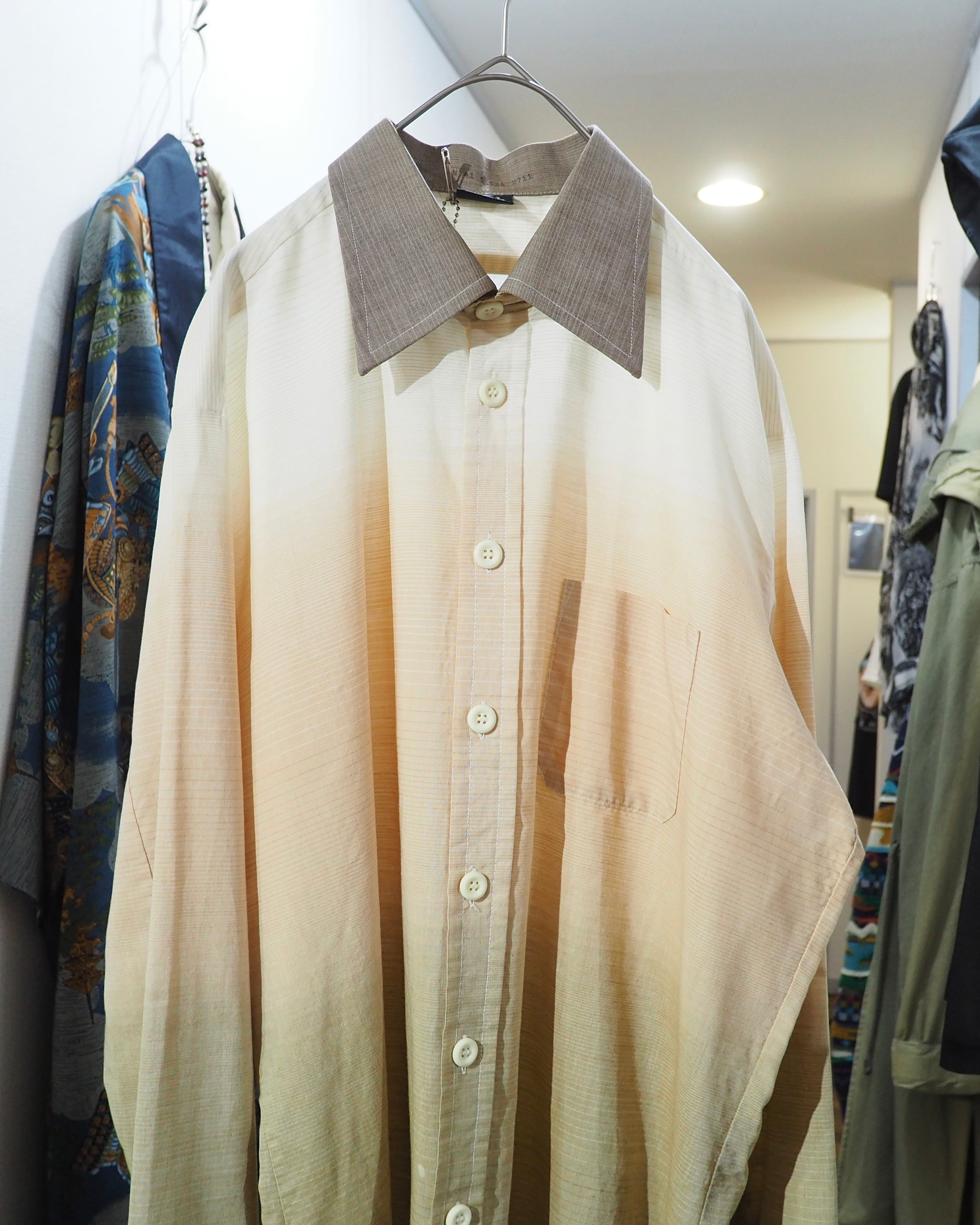 1980s " Ledub " Beautiful Gradation Color vintage loose Dress shirt