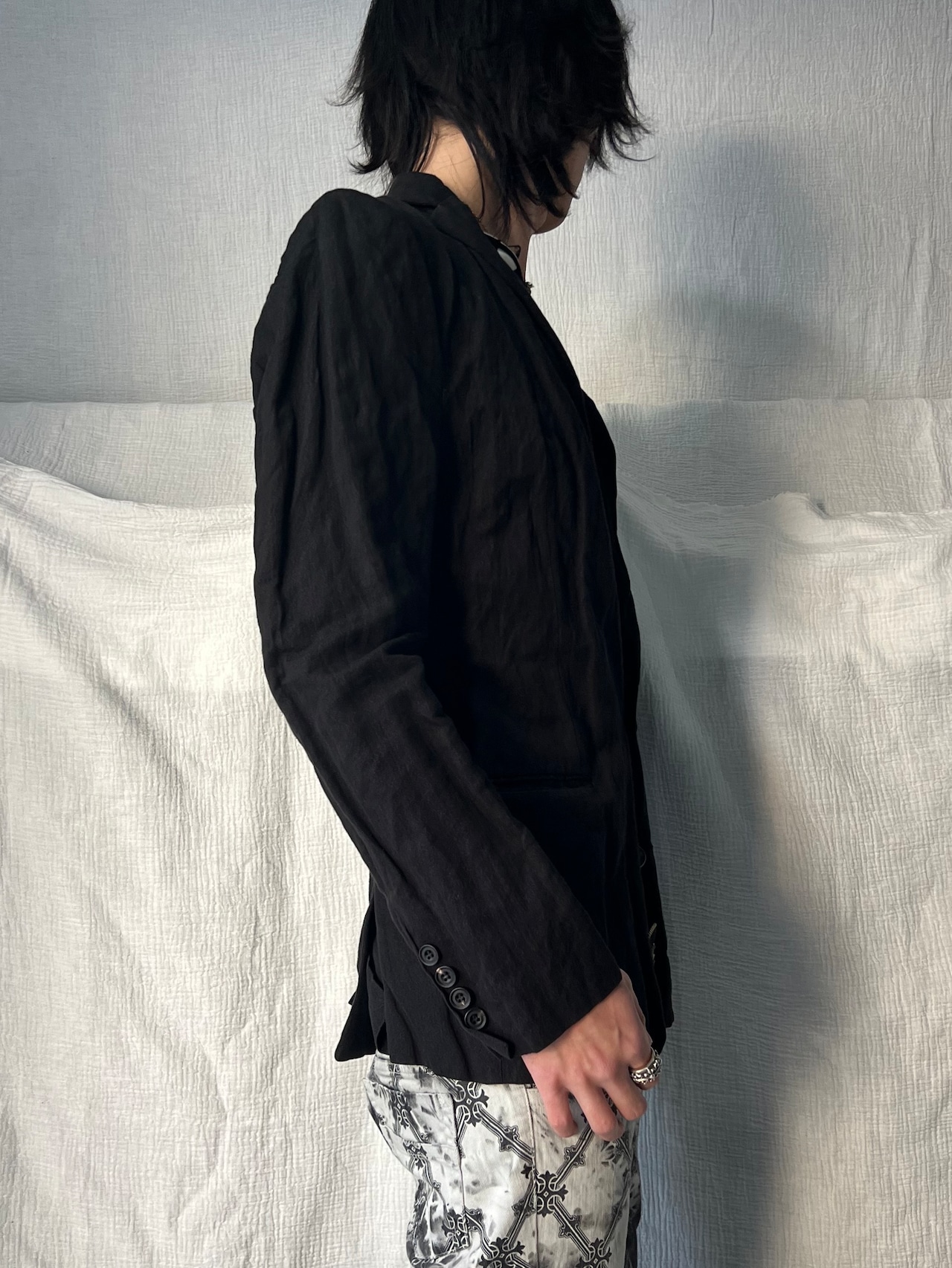 "ato" Wrinkled Black Jacket