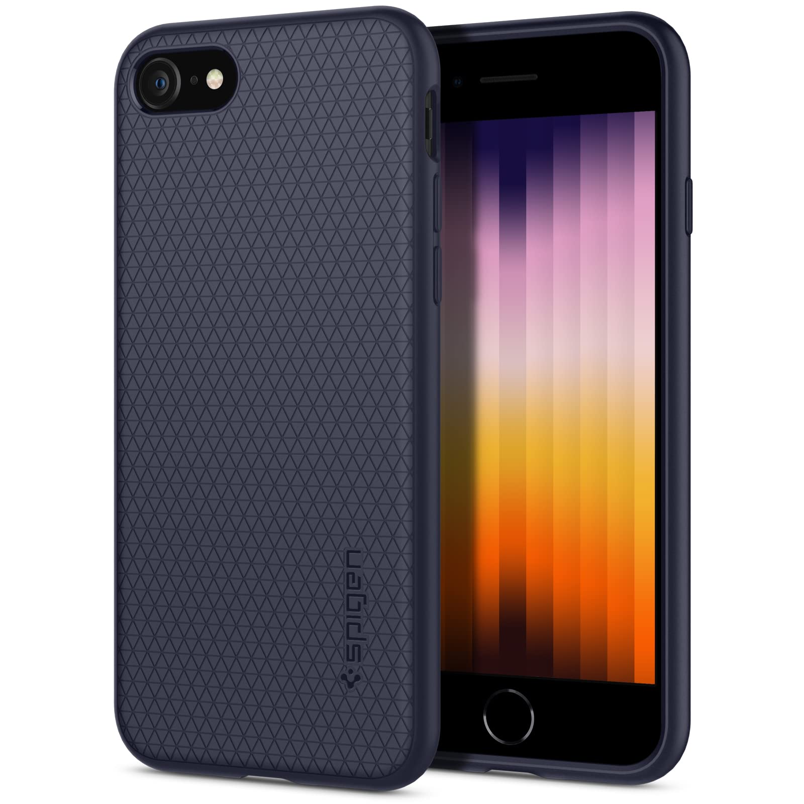 Spigen iPhone SE3 SE2 【第3/2世代】 iPhone7/8用 ケース 耐衝撃 指紋防止 TPU素材 ソフト 頑丈 米軍MIL規格取得 リキッド・エアー 042CS21189 (ミッドナイト・ブルー)