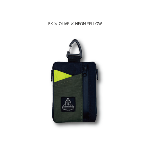 multi pouch (BK × OLIVE × NEON YELLOW）