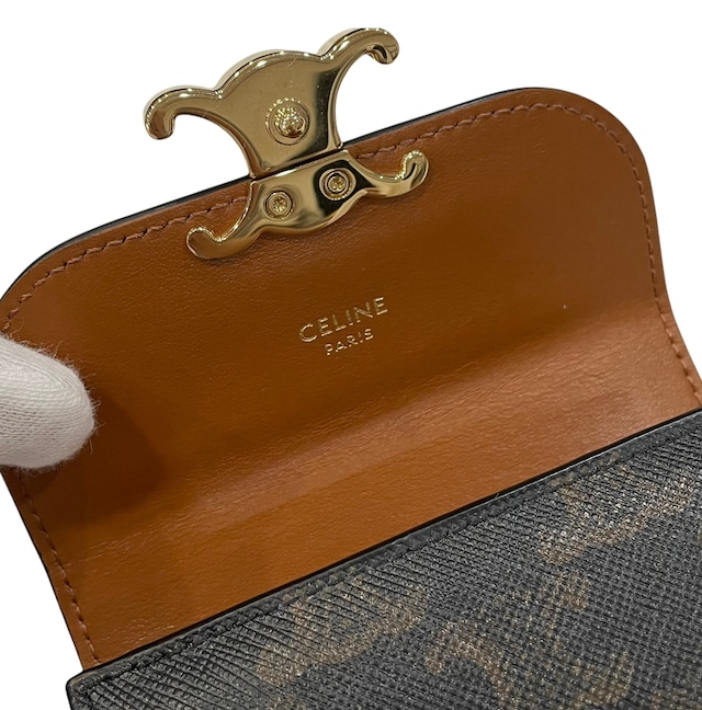 CELINE セリーヌ 財布 スモール トリオンフウォレット / トリオンフキャンバス タン