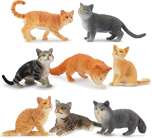 TOYMANY 猫フィギュア 動物フィギュア かわいい猫 8匹入 リアル