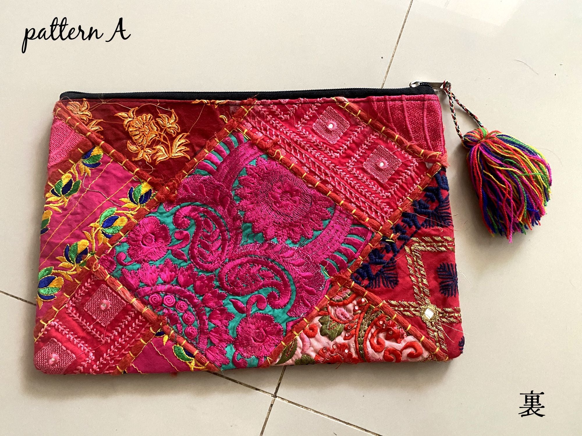 インド刺繍生地パッチワーク クラッチバッグ 財布 ポーチ | BOHO インド刺繍生地パッチワーク クラッチバッグ 財布 ポーチ | BOHO
