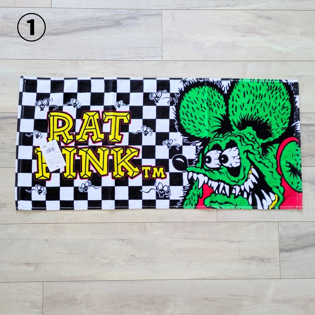 【 RATFINK ( ラットフィンク ) 】 FACE TOWEL / フェイスタオル 〚アメリカン雑貨 アメトイ〛