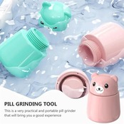 ピルクラッシャー 錠剤クラッシャー 可愛い クマ ピルケース 薬 錠剤 すりつぶし 薬ケース 子供 高齢者 携帯便利 (ピンク)