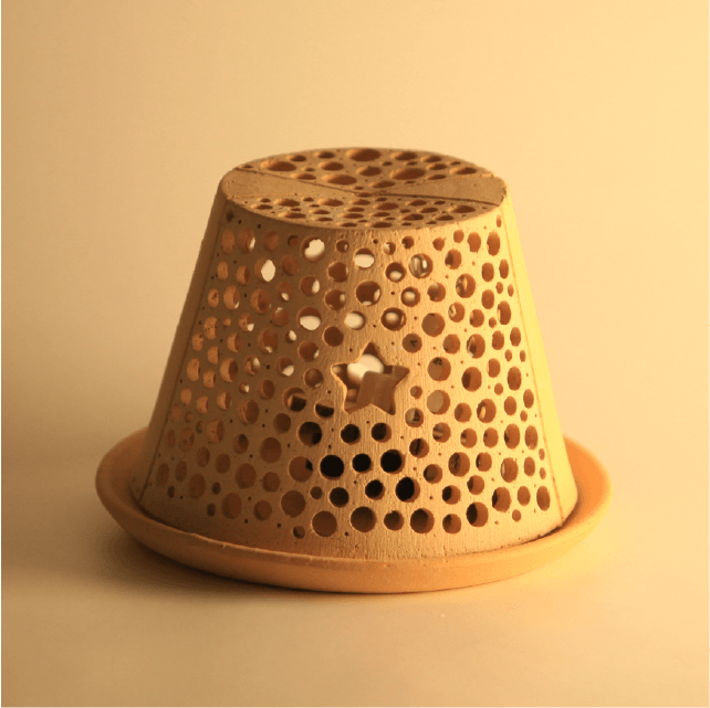 陶華光ランプシェード 星屑 【03】（本体＋皿＋照明セット