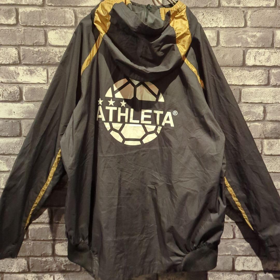 美品 ATHLETA ナイロンジャケット 上下セットアップ サッカー ブラック 