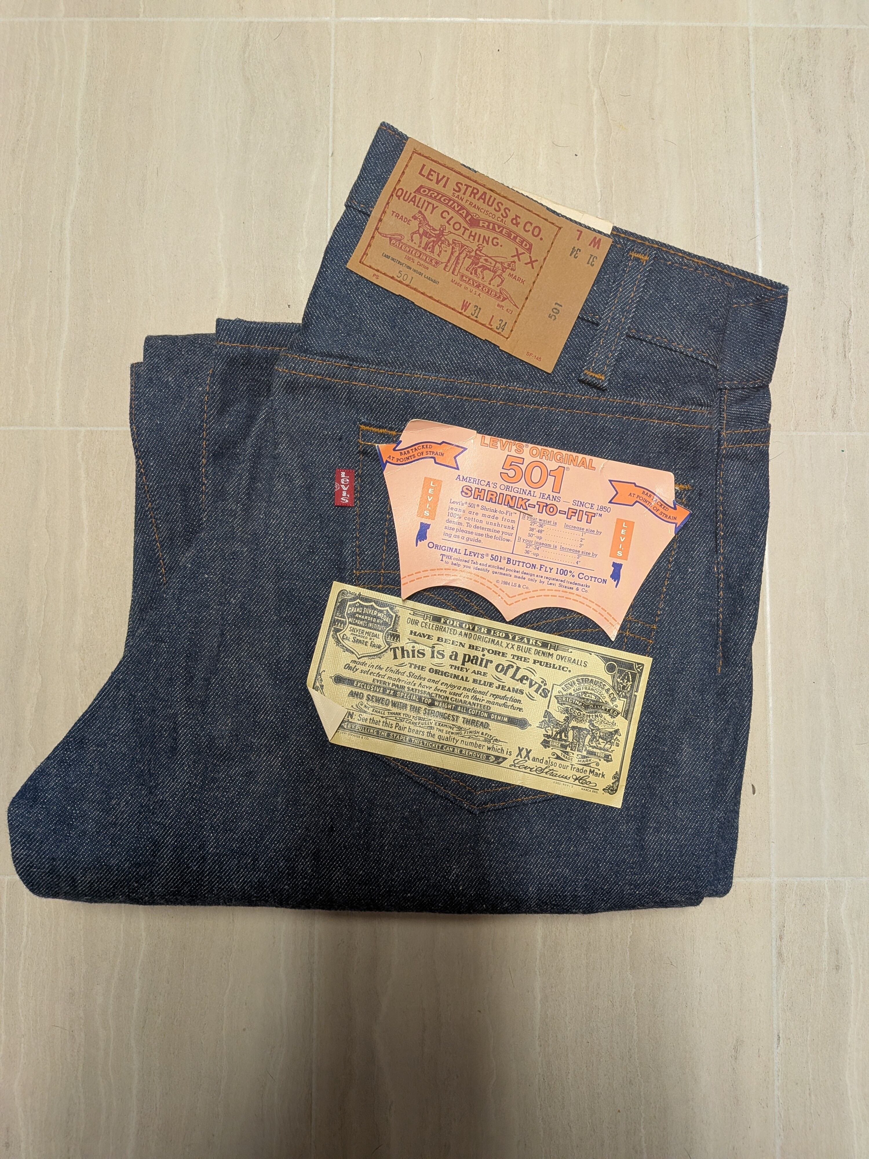 希少 80's 内股シングル Levi''s リーバイス 501 デッドストック USA製