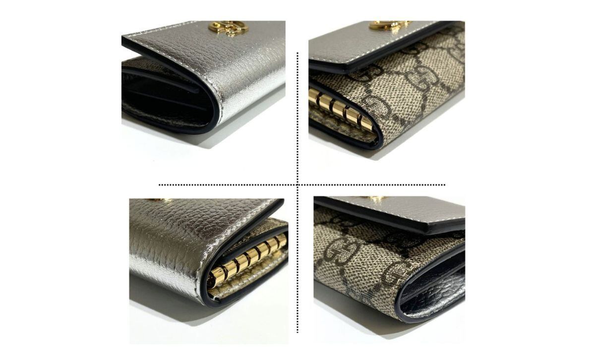 日本限定 GUCCI グッチ 6連キーケース GGマーモント バイカラー