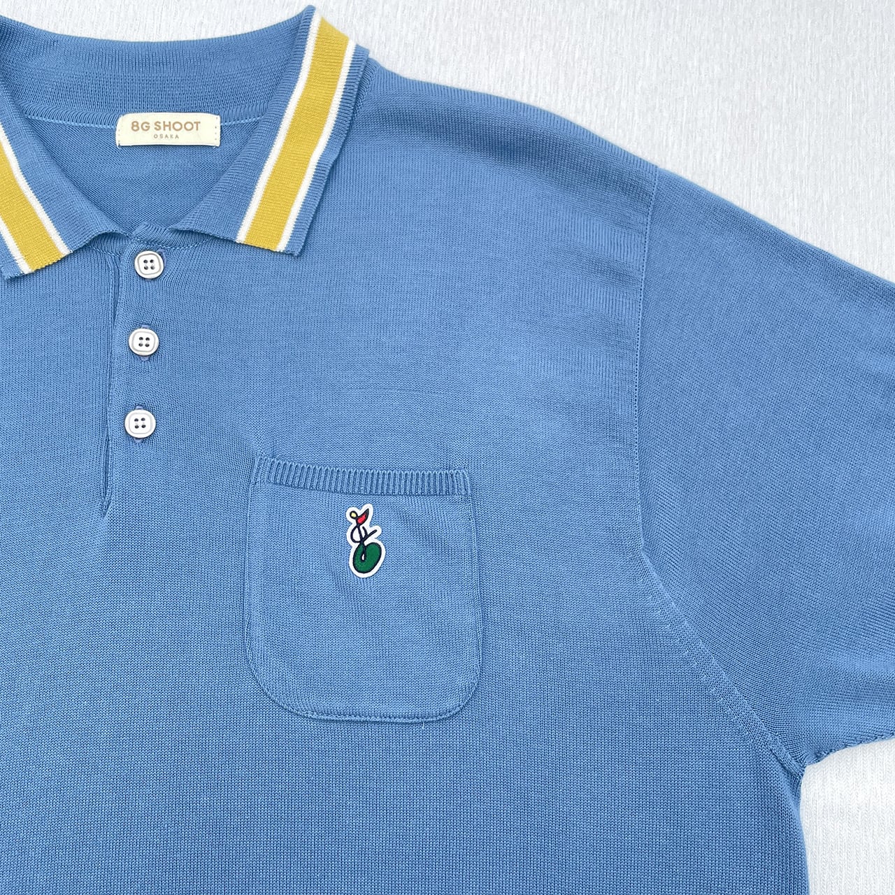 8G SHOOT SUVIN COTTON S/S KNIT POLO サイズL SUVIN COTTON S/S KNIT POLO -BLUE- | 8G SHOOT WEBSTORE