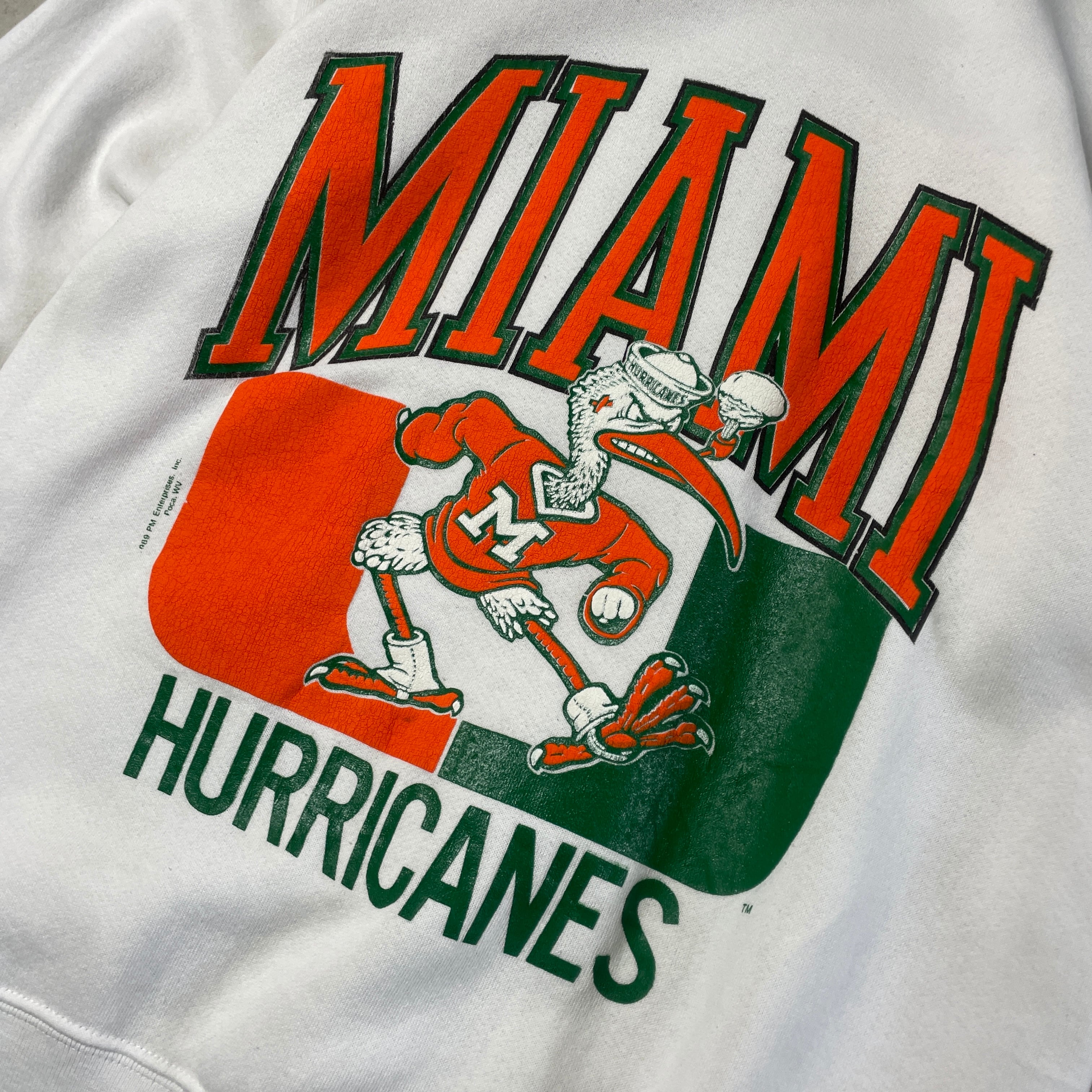 80年代 USA製 MIAMI HURRICANES カレッジ チーム プリント