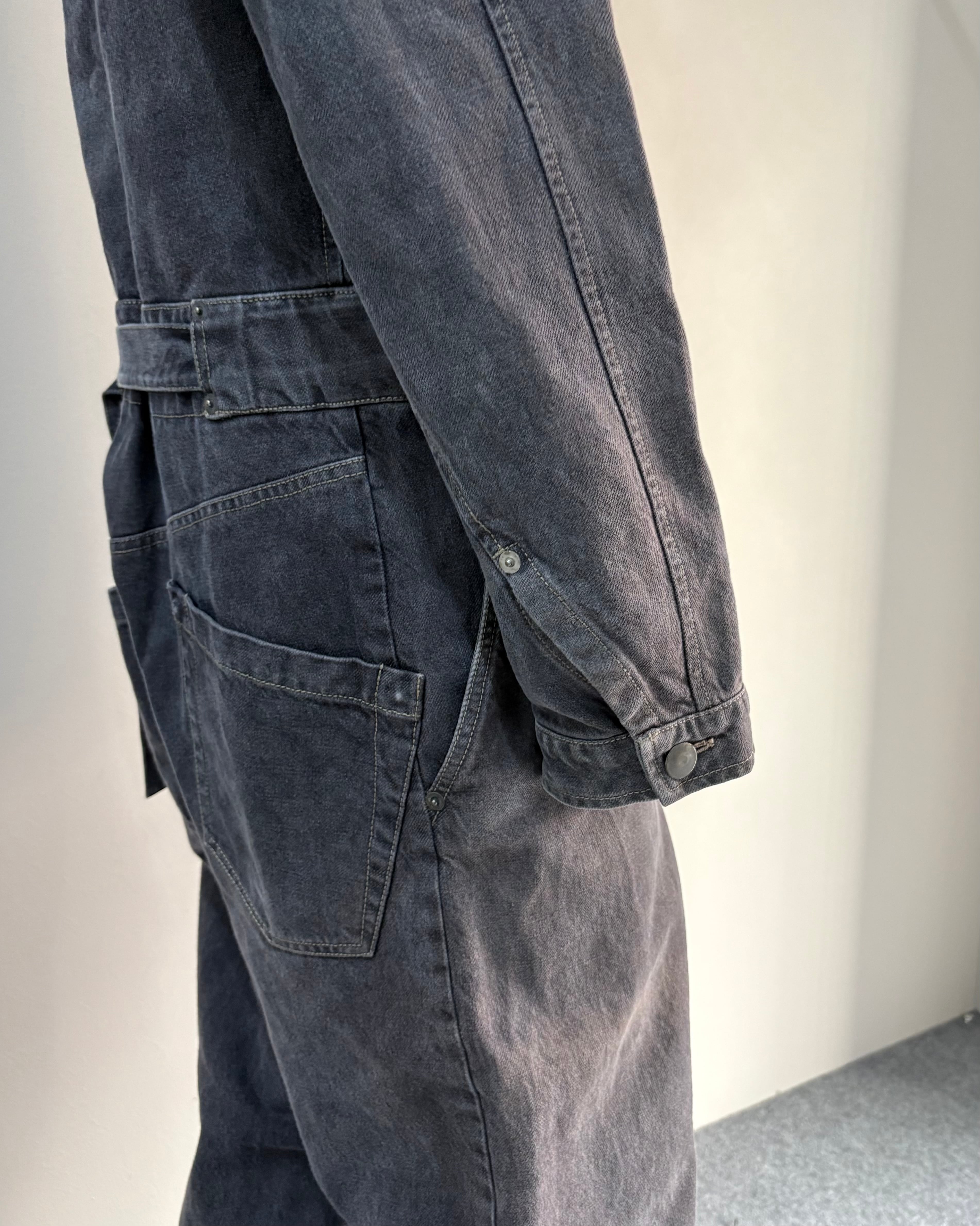 Hussein Chalayan】faded denim jumpsuit | blendmarket