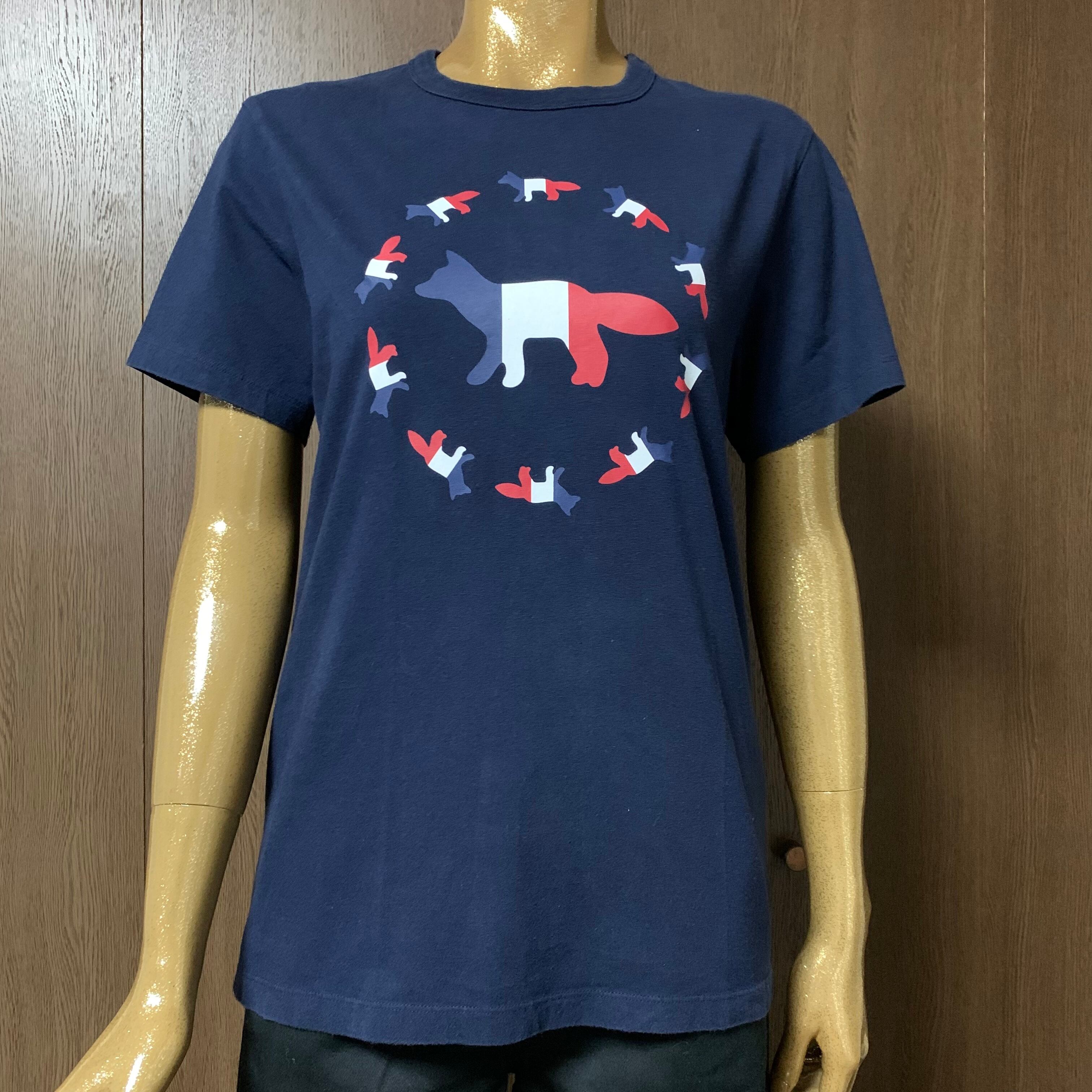 古着】MAISON KITSUNE キツネプリントTシャツ トリコロールカラー