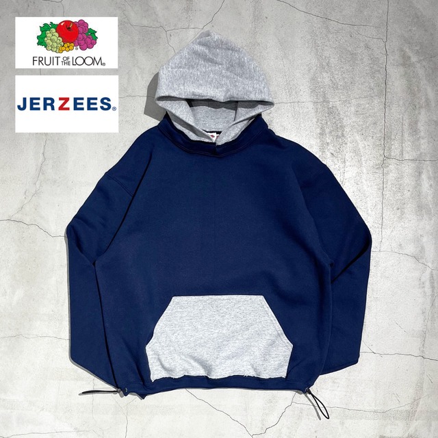 【FRUIT OF THE LOOM×JERZEES】ドッキング着脱 カスタムフーディ(GRAY/NAVY)