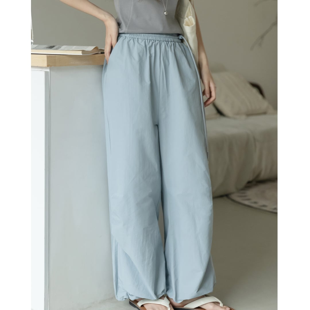 wide straight pants with pockets